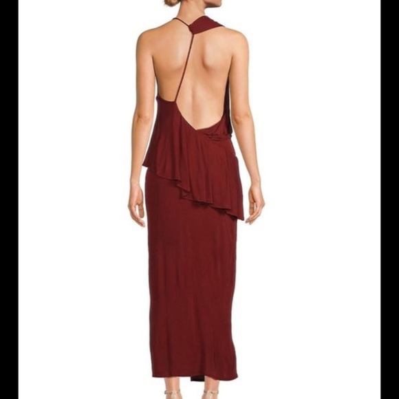 Reiss Xena red asymmetrical maxi dress sleeveless size 6 - Picture 11 of 11